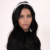 velvet bow headband for women white velvet ribbon headband