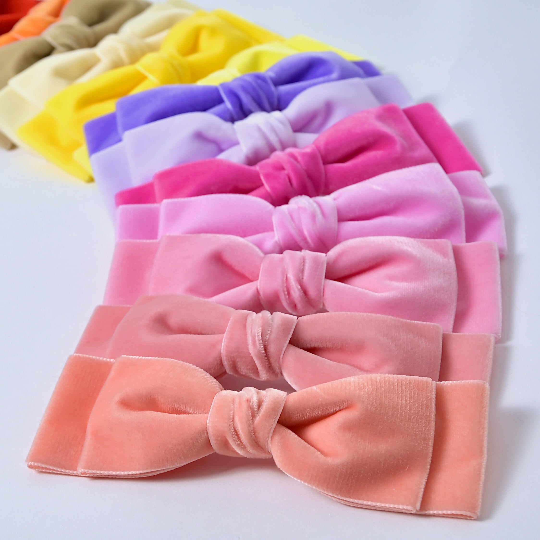 Close up of the velvet Ava hair  bows