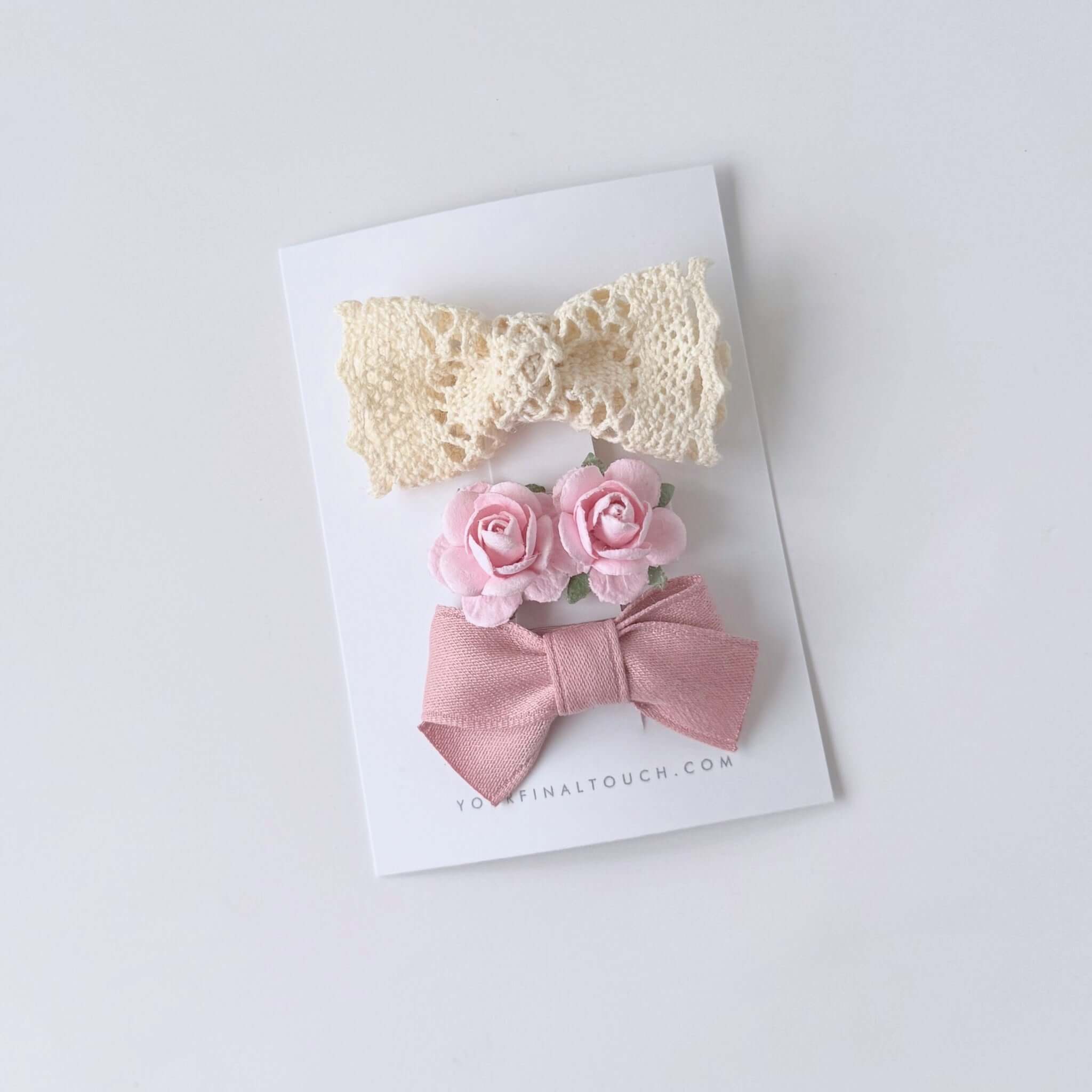 Vintage Floral Bow Set