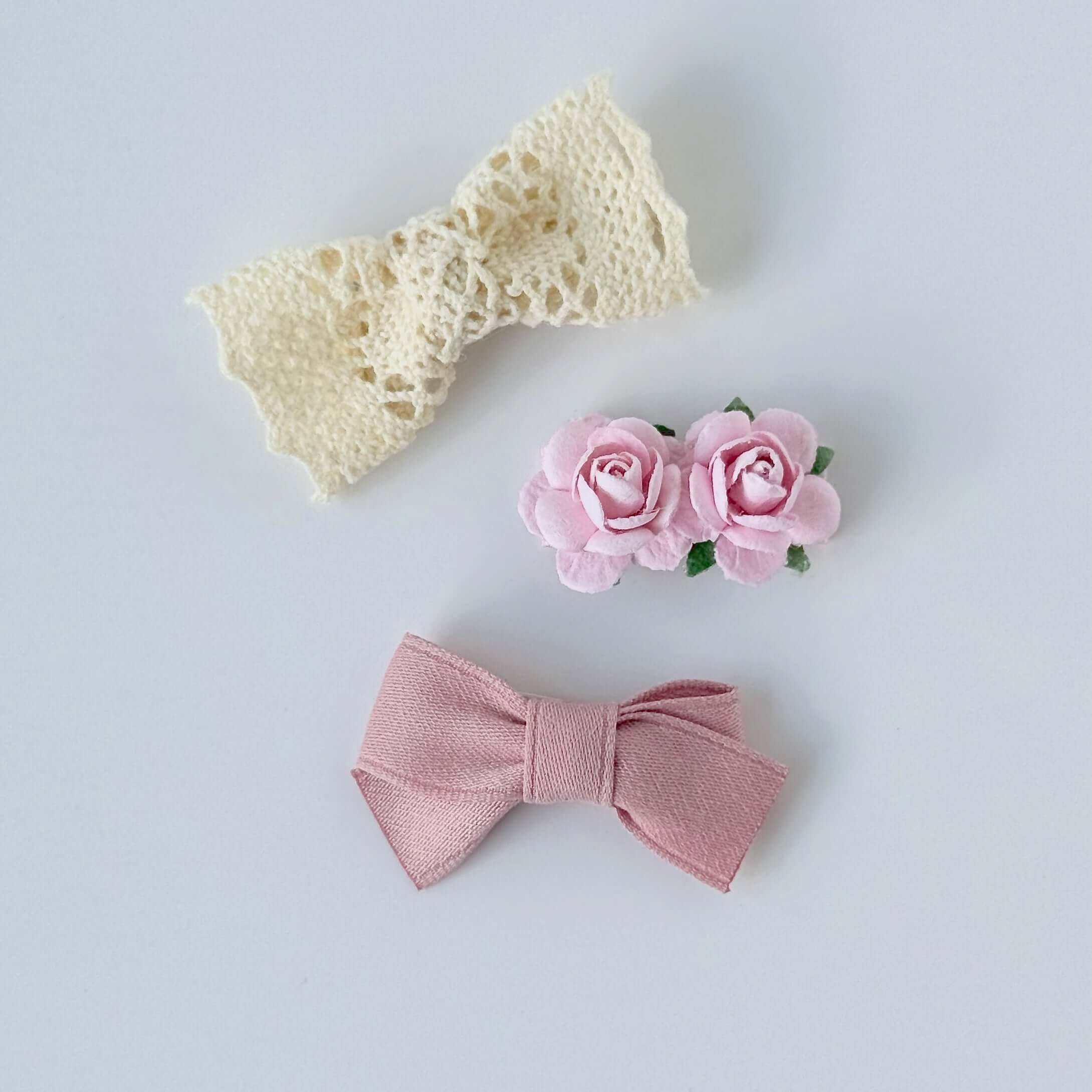 Vintage Floral Bow Set