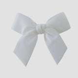 White velvet Flora hair bow