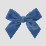 Williamsburg blue velvet Flora hair bow