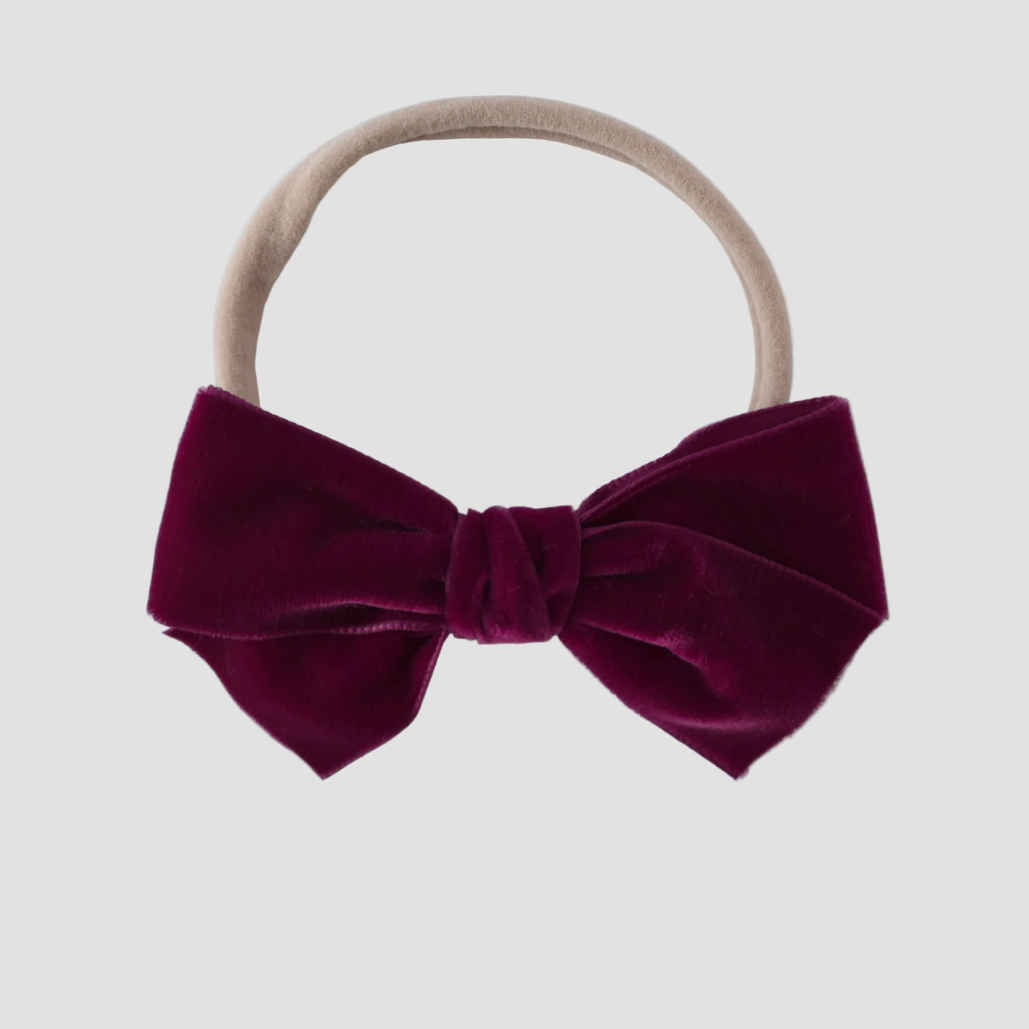 Wine red velvet kayla bow headband