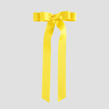 Yellow ribbon bow on a white background