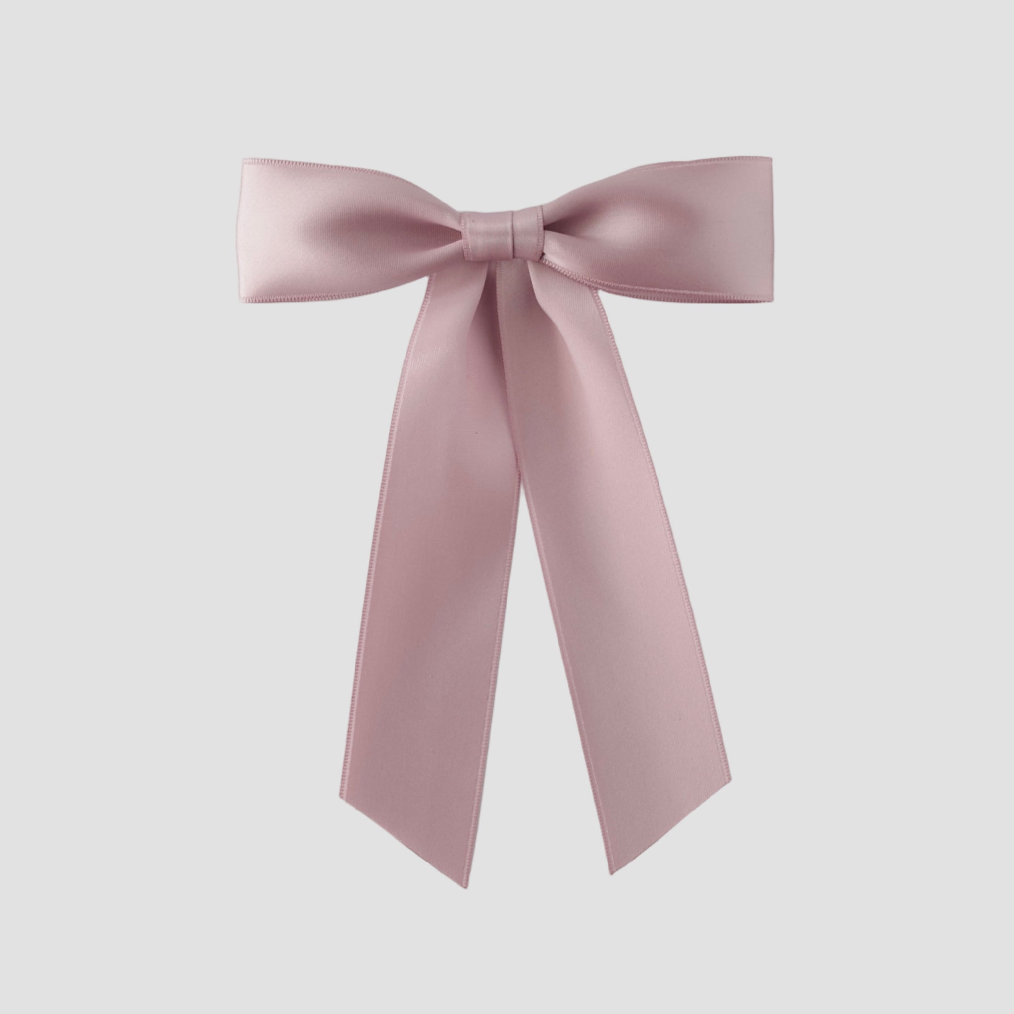 Antique Mauve Zoe petite satin hair bow  on a white background