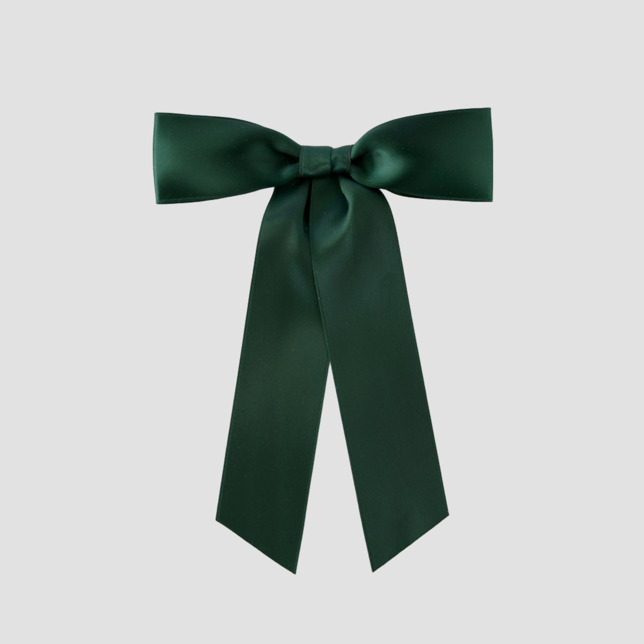 Hunter Green Zoe petite satin hair bow on a white background