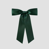 Hunter Green Zoe petite satin hair bow on a white background
