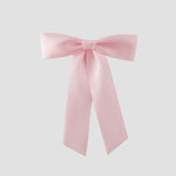 Light Pink Zoe petite satin hair bow on a white background 