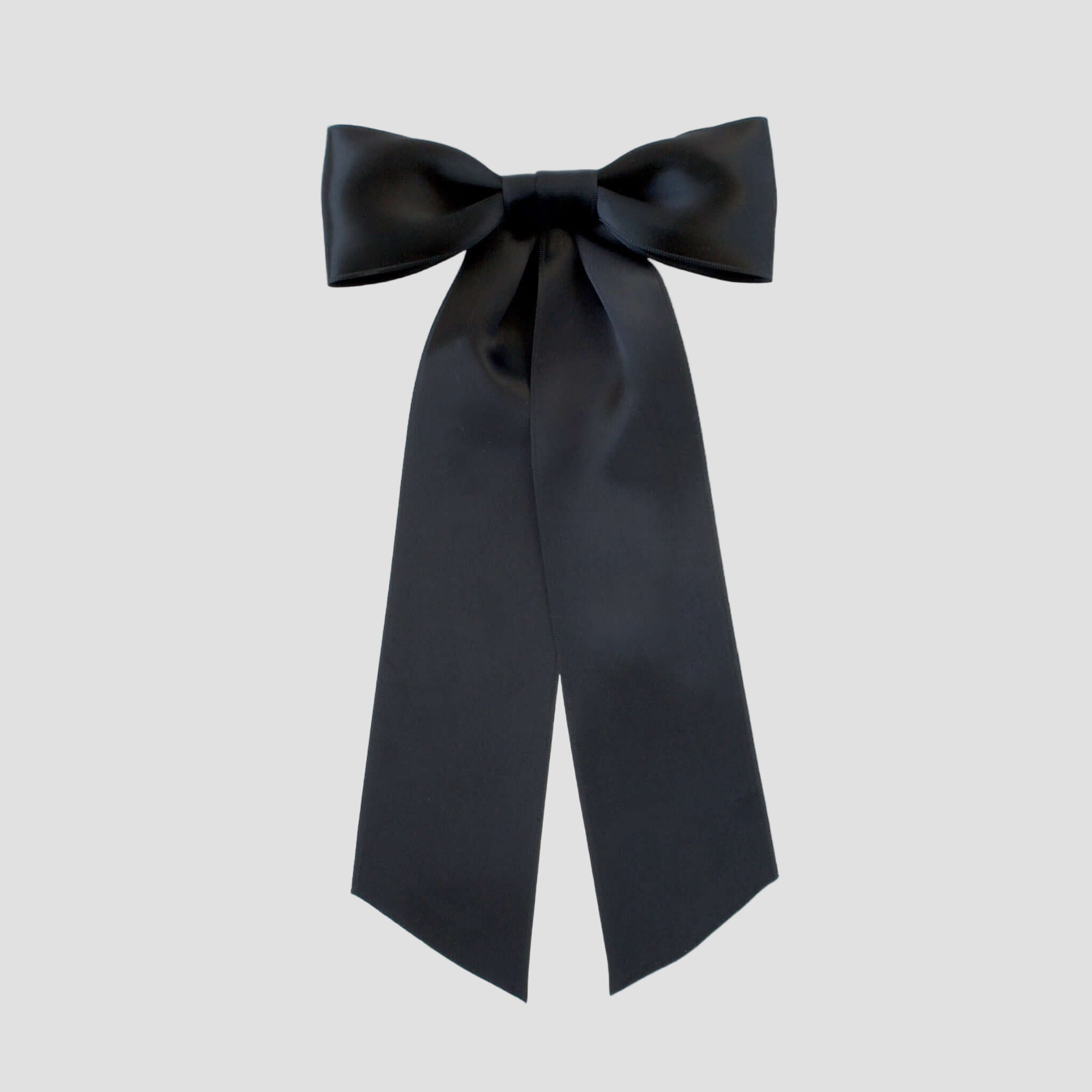 Zoe satin bow in black