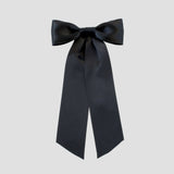 Zoe satin bow in black