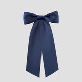 Zoe satin bow in navy