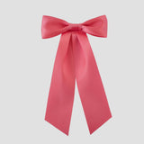 Zoe satin bow in pink coral