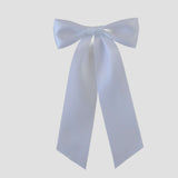 Zoe satin bow in white