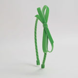 apple green velvet bow headband for girls