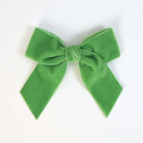 apple green Kayla velvet bow for girls
