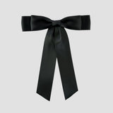 Grace satin bow in black