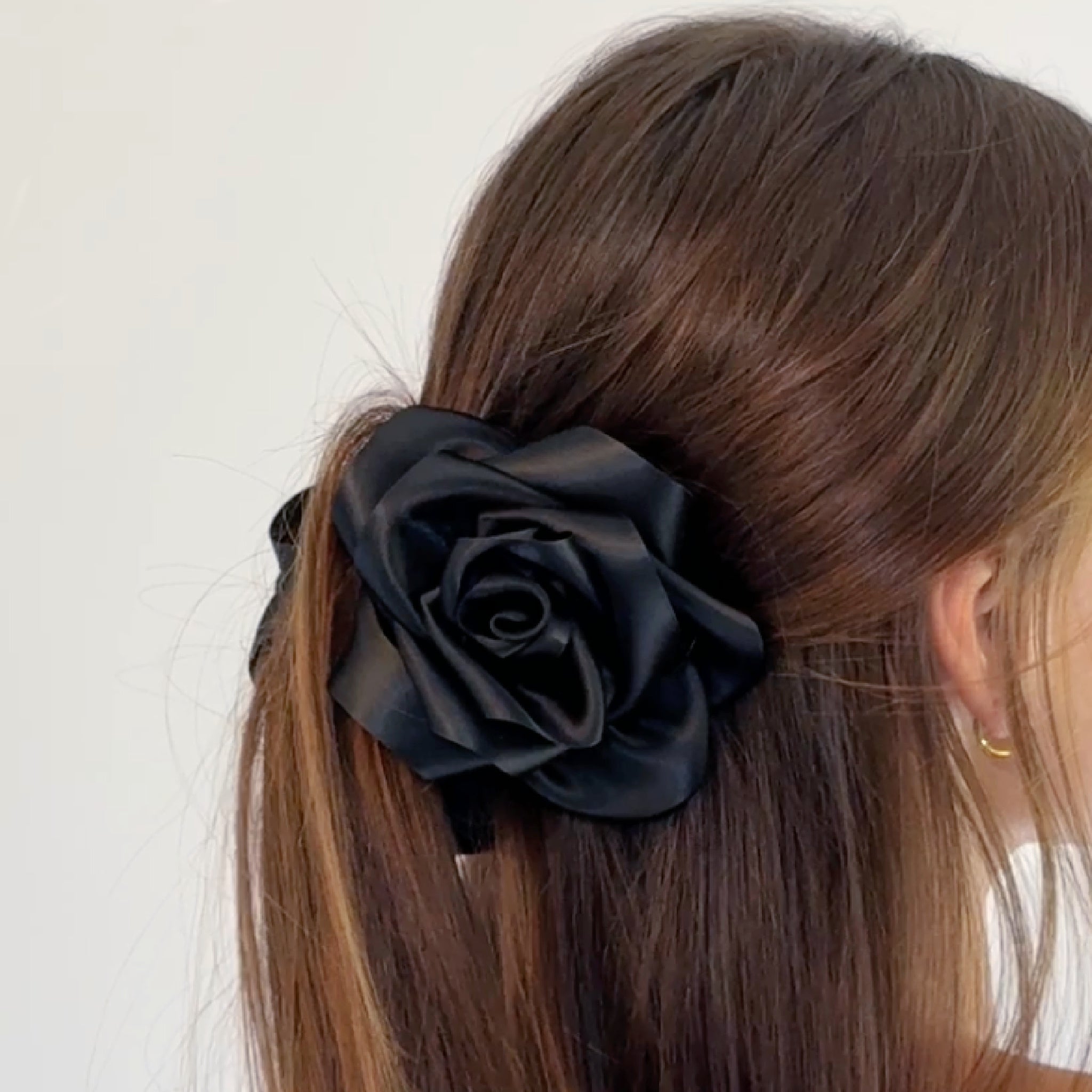 Satin Flower Claw Clip