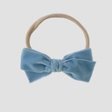 Blue velvet kayla bow headband