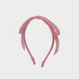 Riley Velvet Bow Headband | Blush Pink