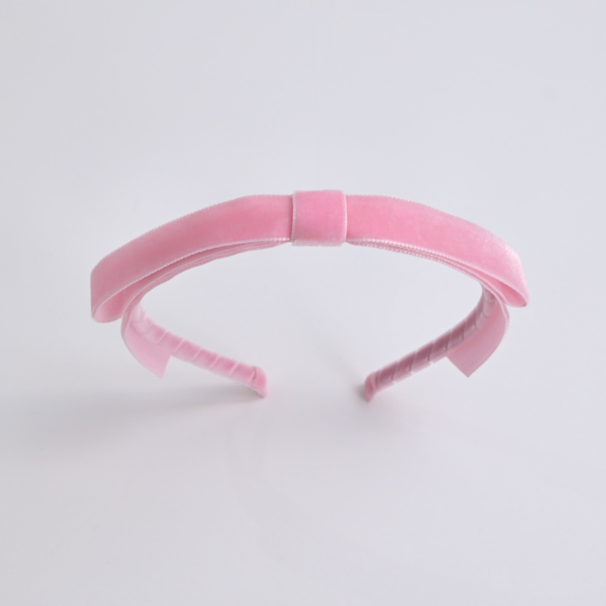 blush pink velvet bow headband for women long tail velvet ribbon headband