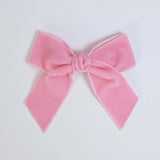 blush pink Kayla velvet bow for girls