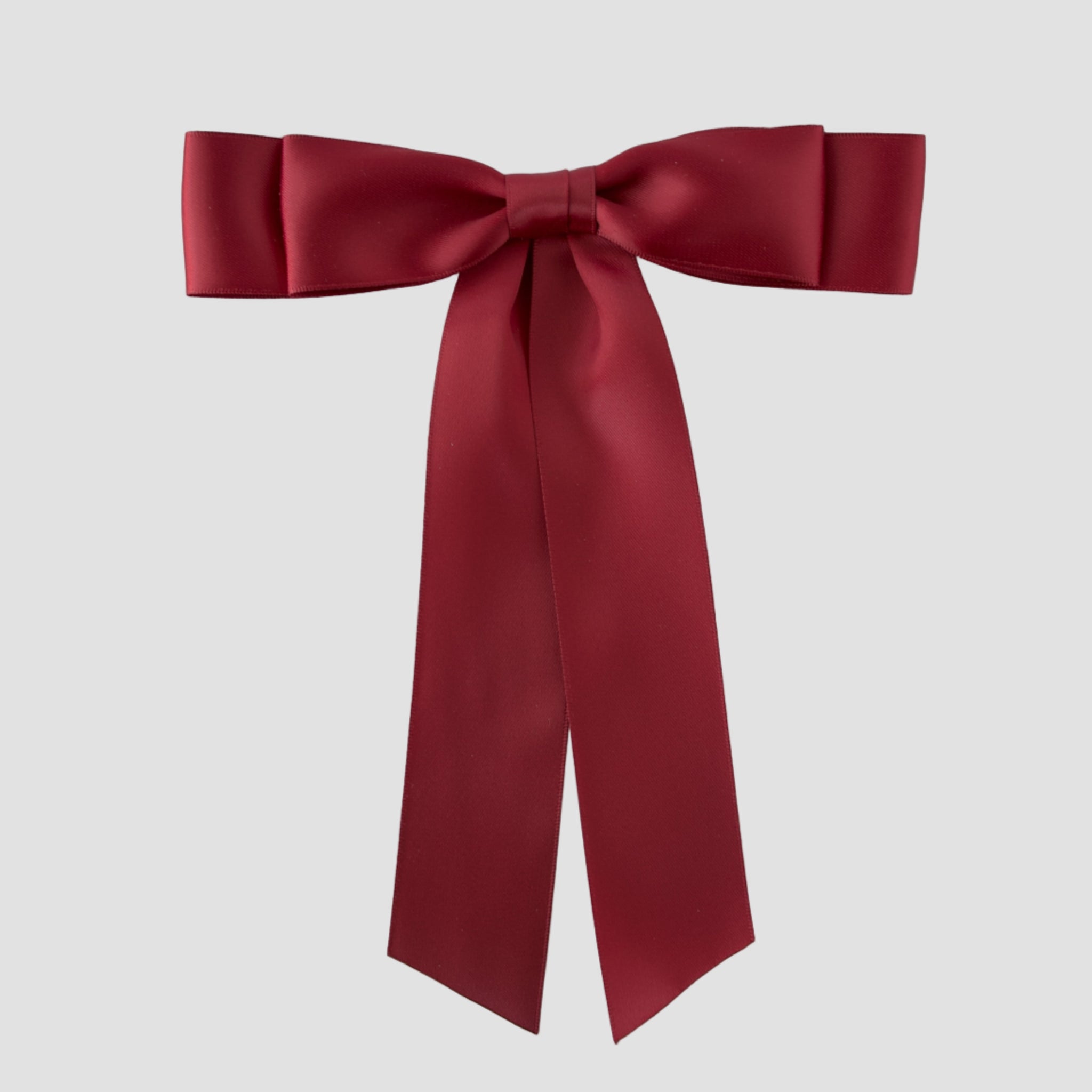 Grace satin bow in brick red