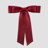 Grace satin bow in brick red