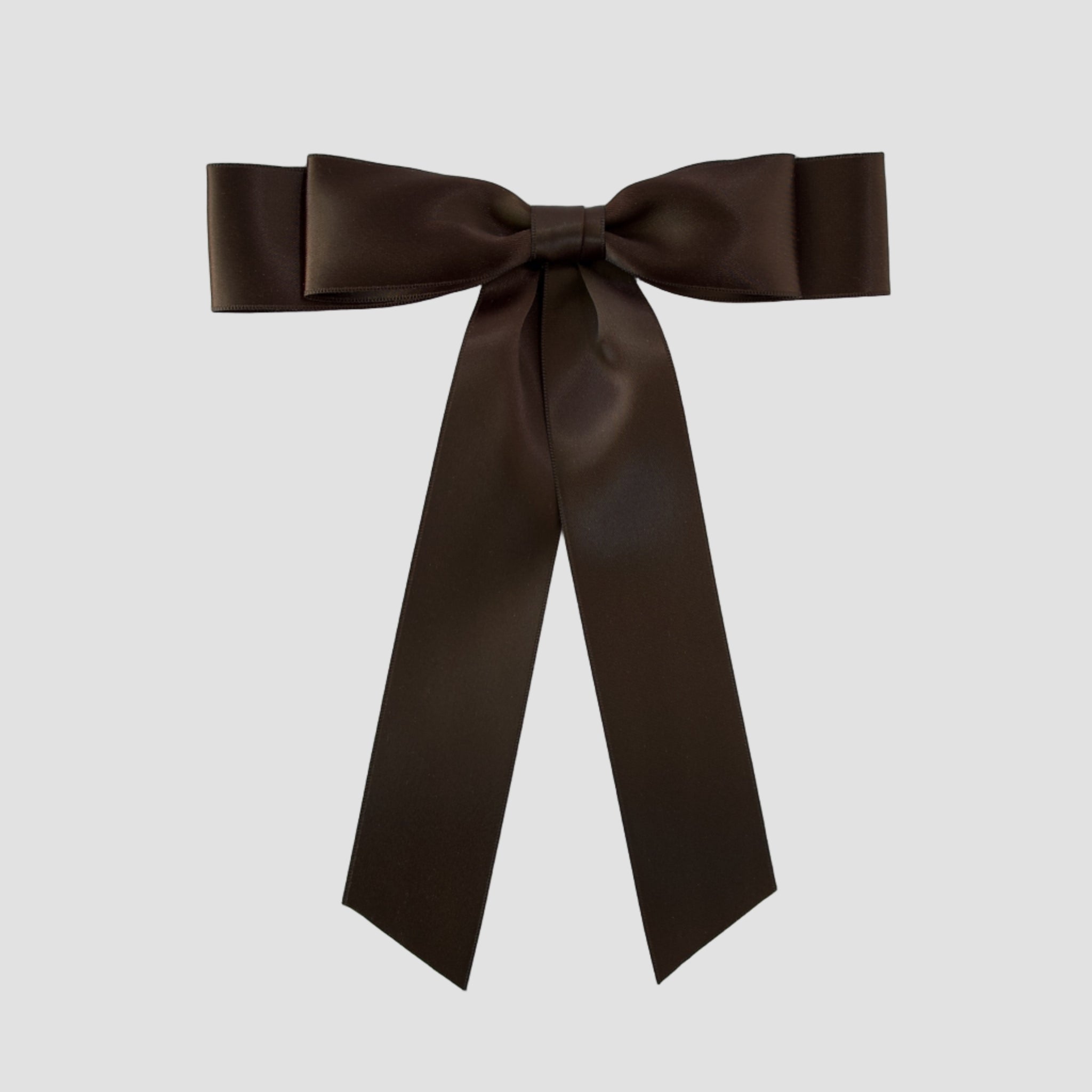 Grace satin bow in brown