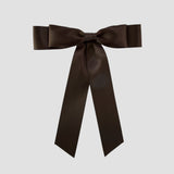Grace satin bow in brown