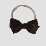 Brown velvet kayla bow headband