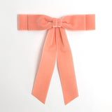 Coral velvet Grace hair bow for women