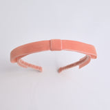 coral velvet bow headband for women long tail velvet ribbon headband