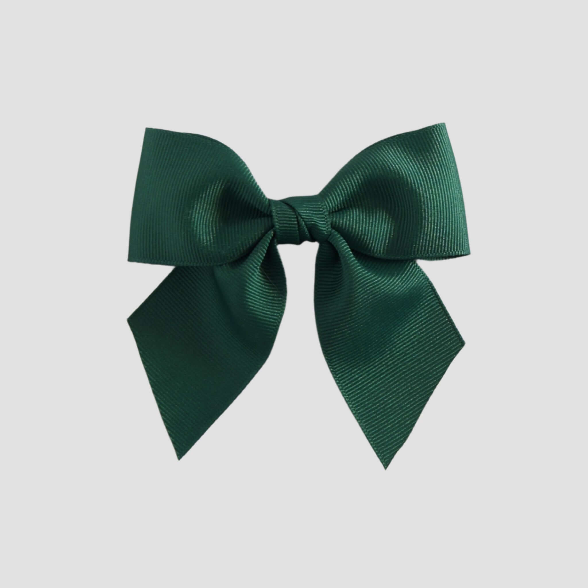 Forest green bow on a white background