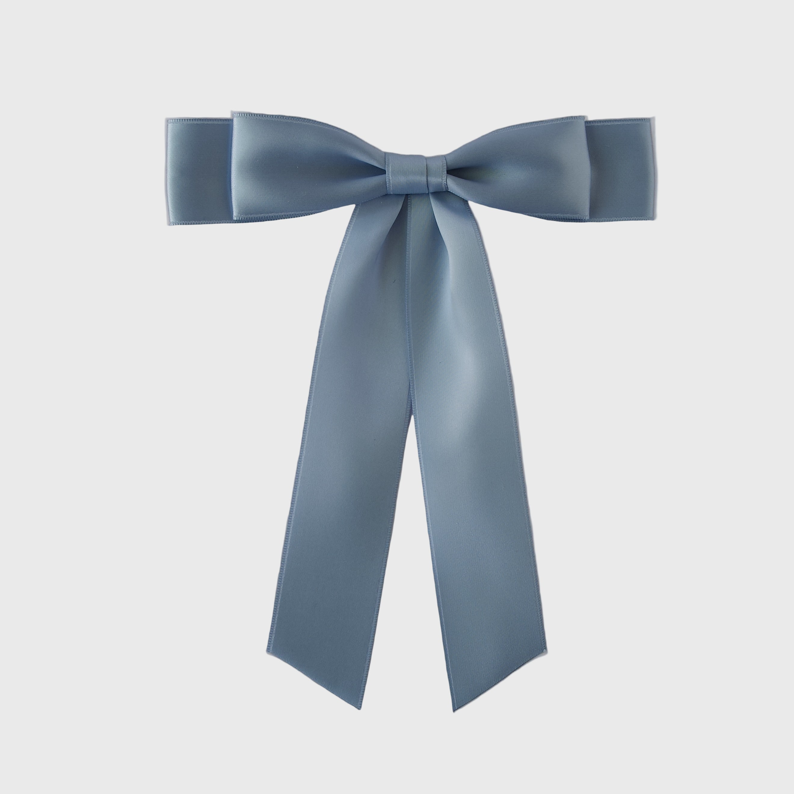 Grace satin bow in French blue 