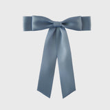 Grace satin bow in French blue 