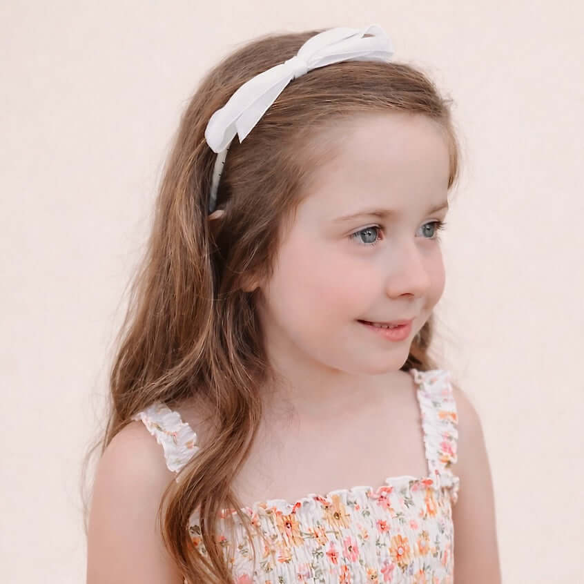 velvet bow headband for girls Olivia hair accessory