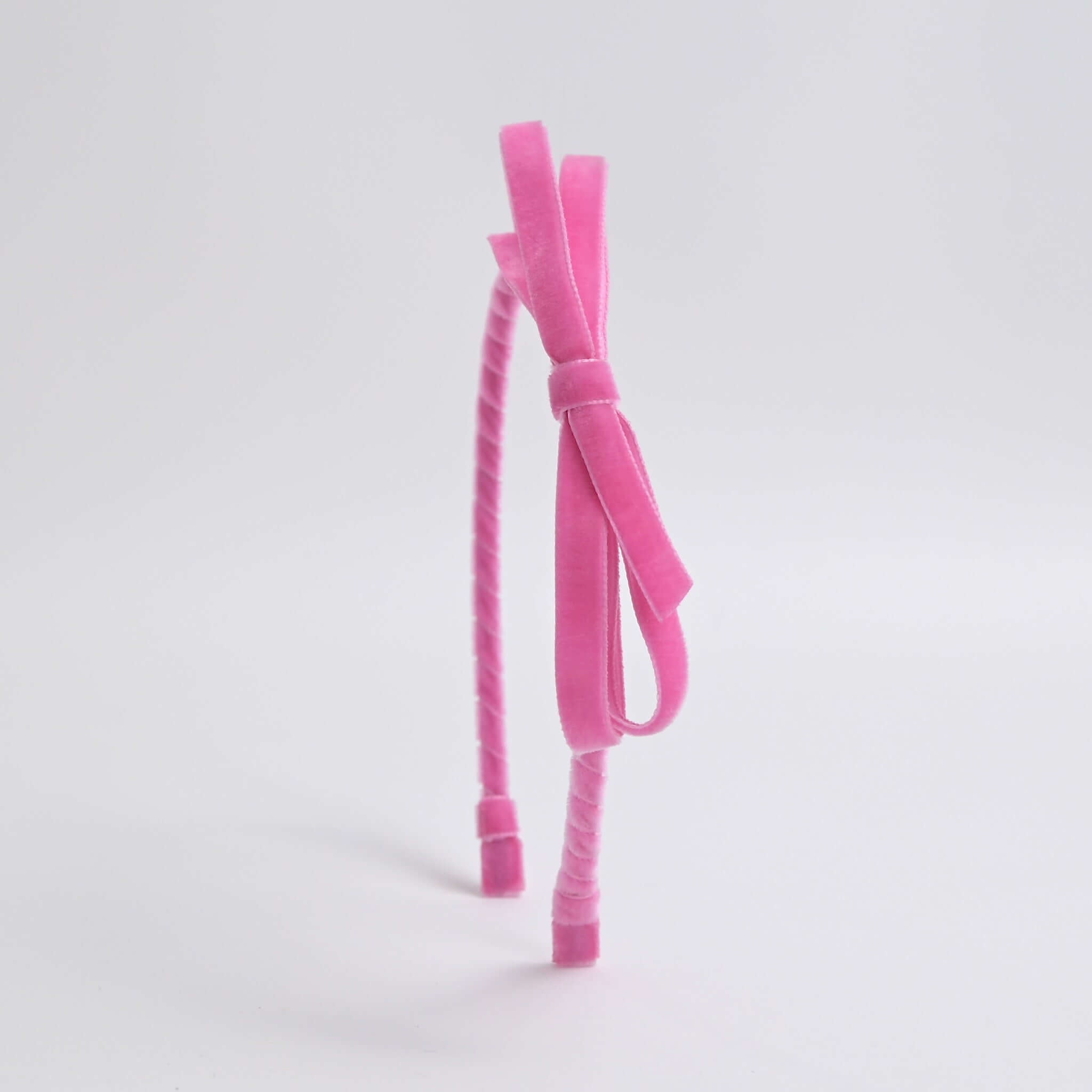 hot pink velvet bow headband for girls