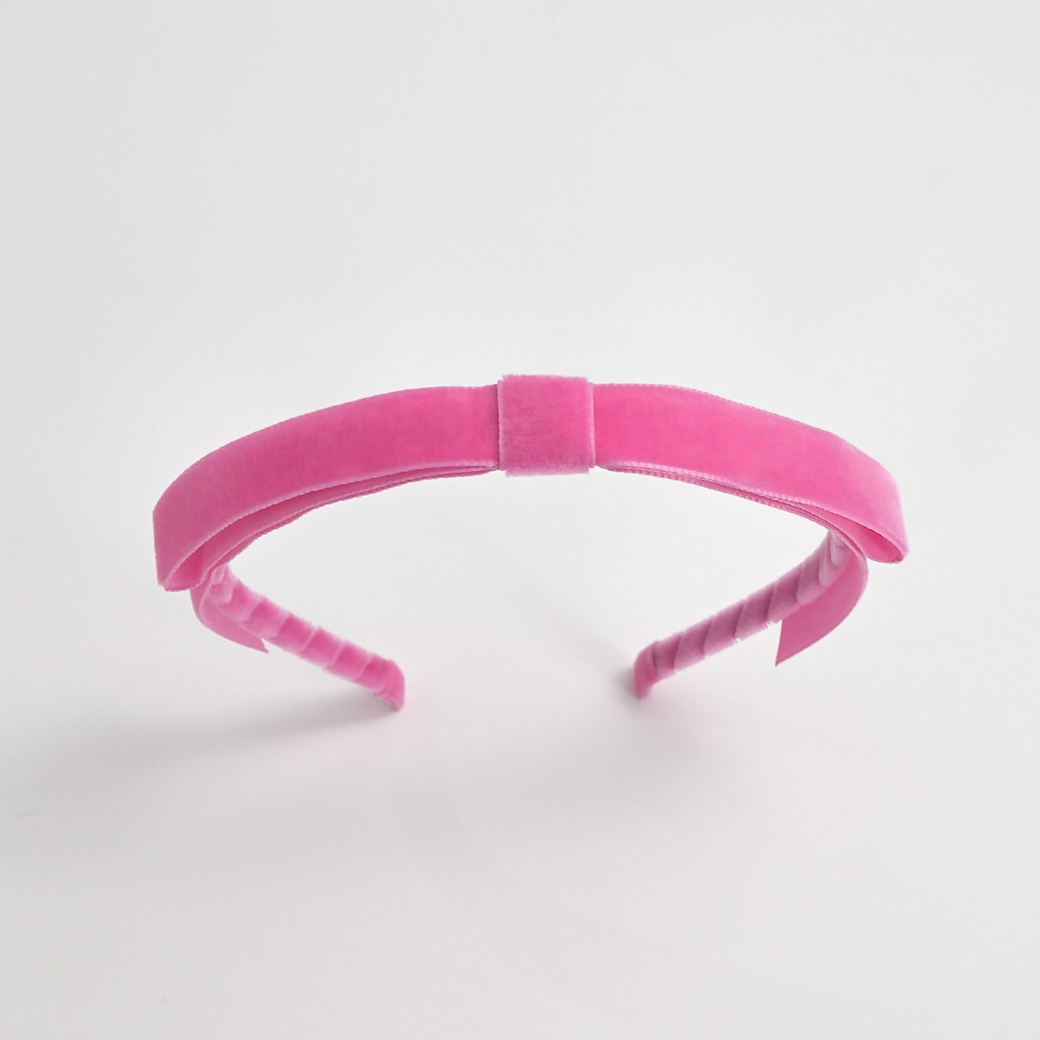 hot pink velvet bow headband for women long tail velvet ribbon headband