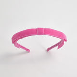 hot pink velvet bow headband for women long tail velvet ribbon headband