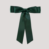 Grace satin bow in hunter green