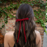 Velvet Long Tail Hair Bow for Women
