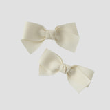 Kayla 3 inch pigtail set in ivory grosgrain ribbon 