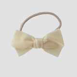 Ivory velvet kayla bow headband