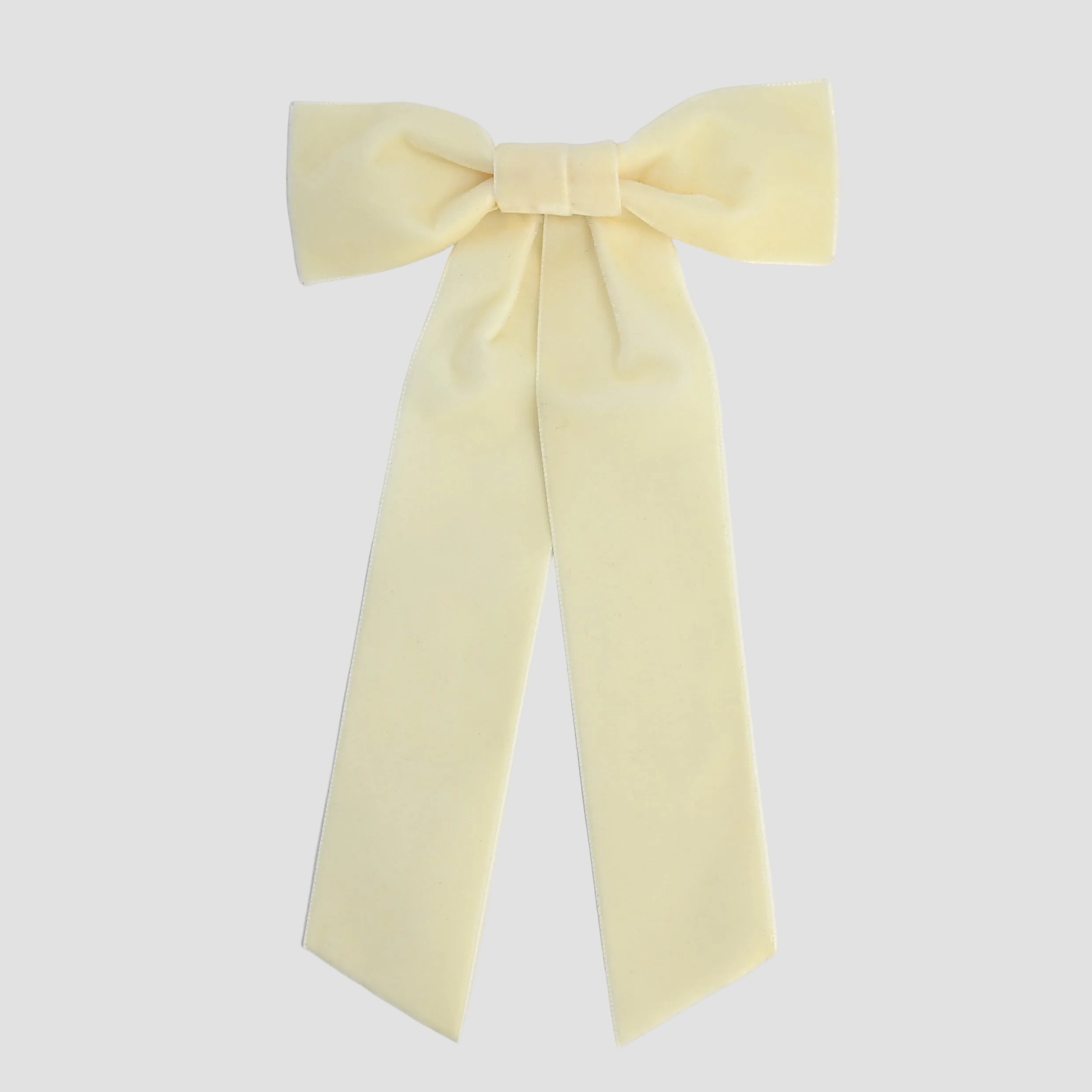 ivory womens velvet hair bow long tail style