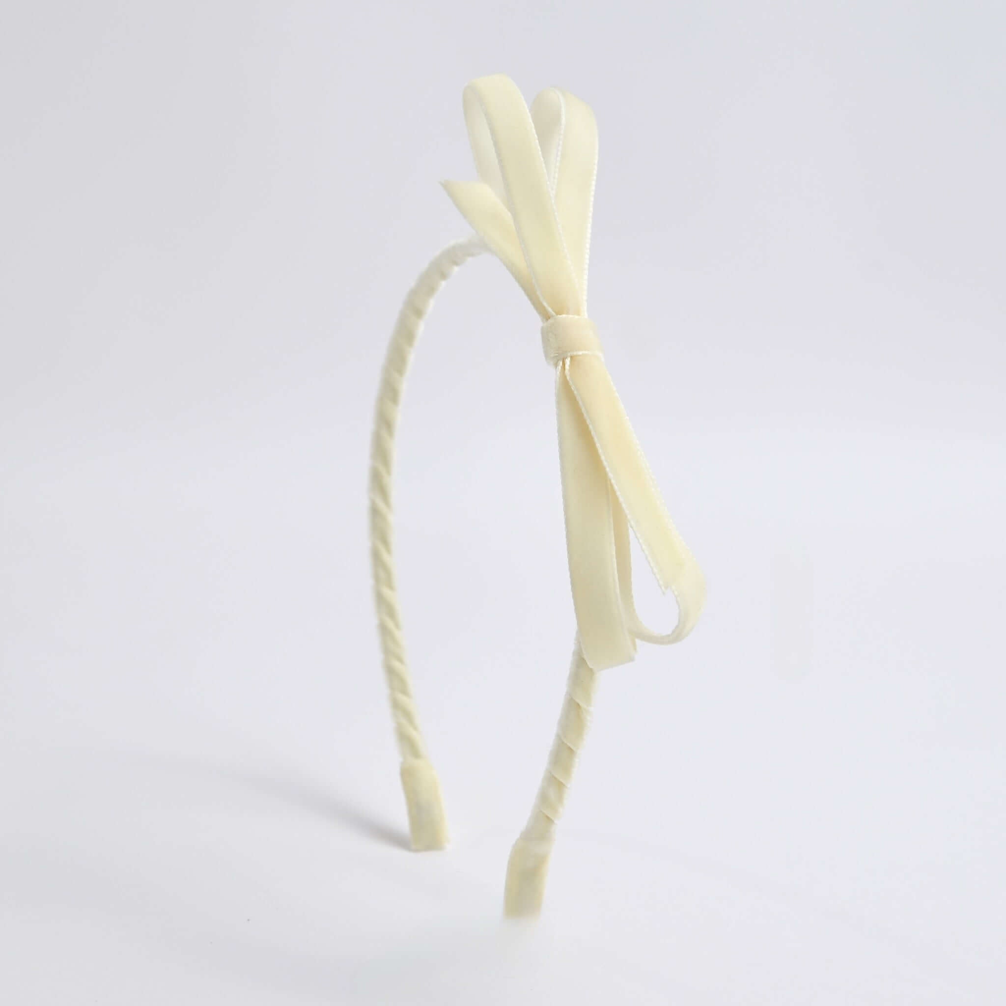 ivory velvet bow headband for girls
