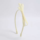 ivory velvet bow headband for girls