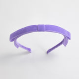 lavender velvet bow headband for women long tail velvet ribbon headband