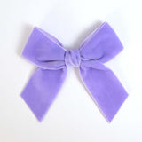 lavender Kayla velvet bow for girls