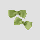 Lemongrass green 3 inch grosgrain pigtail set
