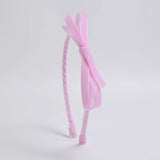 light pink velvet bow headband for girls